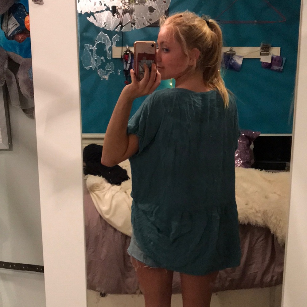Turquoise blouse! - Picture 2 of 3